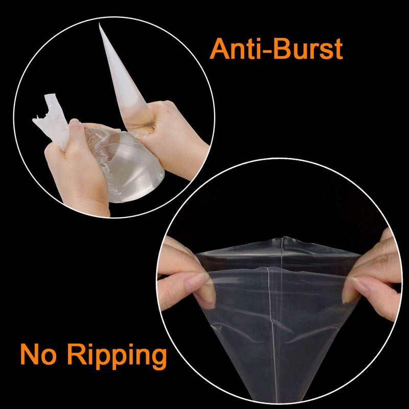 Gexolenu 100 pcs, Large anti-burst piping bags, disposal pasty bags for cake and buttercream frosting, cupcake baking decorating icing bags, thick, non-slip for all size tips and couples (16 inch), Gexolenu - Image 3